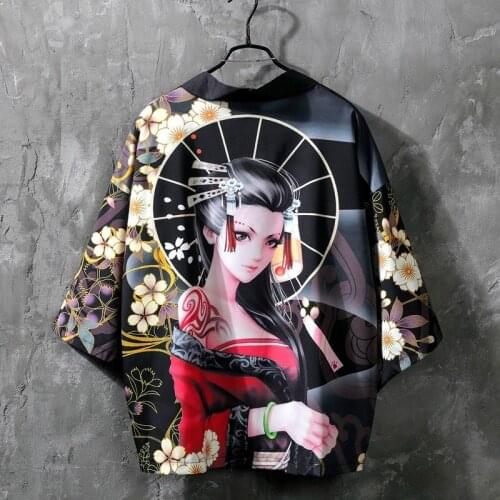 Kimono Cardigan Women Men Japanese Obi Male Yukata MenS Haori Japanese Kimono Streetwear Coat Traditional Japan Clothing KK3517