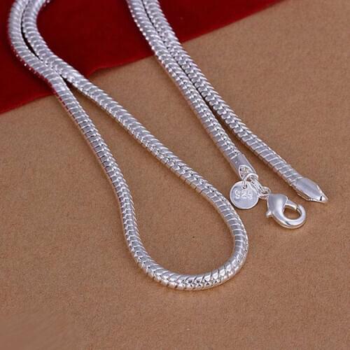 Classic Silver Color Men 3MM Jewelry Snake Chain Necklace Gift