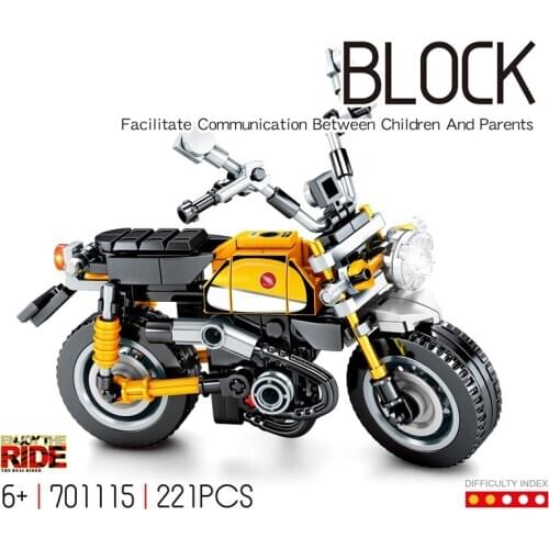 Technical Japan motor vehicle building block Honda Monkey motorcycle model steam assembly bricks educational toy collection