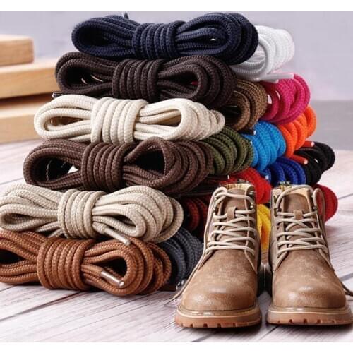 Round shoelaces unisex fashion casual sneaker canvas leather shoe laces high quality red black yellow white blue brown shoelaces