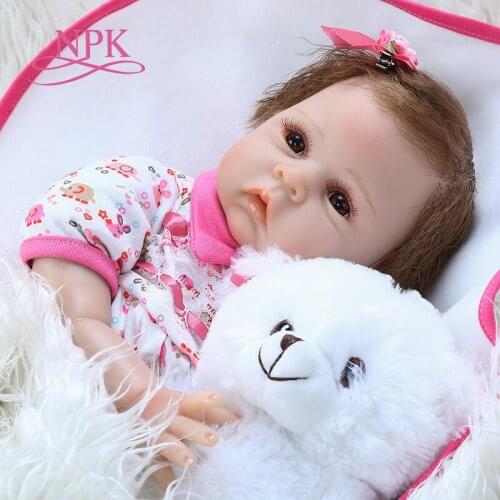 50CM newborn cuddly baby doll reborn doll baby realistic silicone real soft touch hand rooted hair real weighted doll