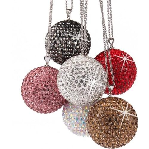 60% Hot Sale Blings Rear View Mirror Ball Ornament Rhinestone Auto Interior Vehicle Car Ball Pendant Auto Interior Decoration
