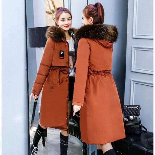 Fashion Extra Long Ladies Womens Winter Down Jacket Women Winter Long Winter cotton Coat Office Style Outwear Ladies Coat