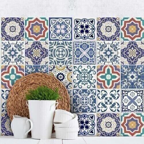 Pack of 24 PCs tile size 20x20 cm - Made in Italy PVC bathroom & kitchen Stickers fancy Baroque