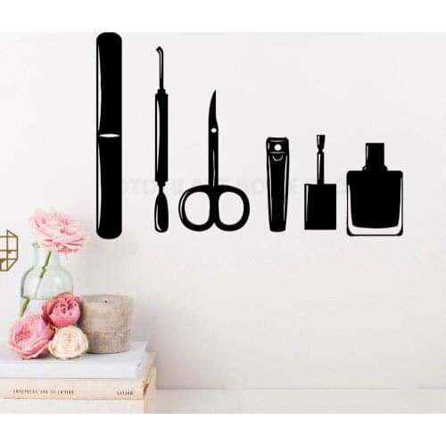 YOYOYU Wall Decal Make Up tools Wall Window Sticker Polish Manicure Pedicure Beauty Salon Wall Decorative Windows Vinyl Y117
