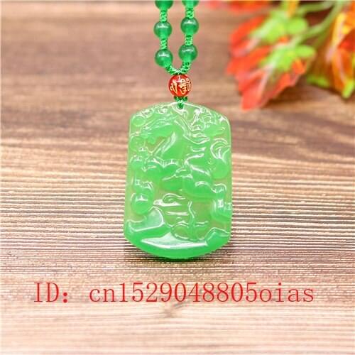 Natural Green A Emerald Jade Horse Monkey Pendant Beads Necklace Charm Jadeite Jewellery Fashion Carved Amulet Gifts for Women