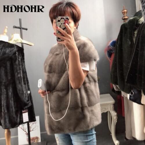 HDHOHR 2021 New Real Fur Coats Women Natural Mink Fur Coats Short Fashion Warm Winter Fur Jackets Outwear Fur Parka Of Female