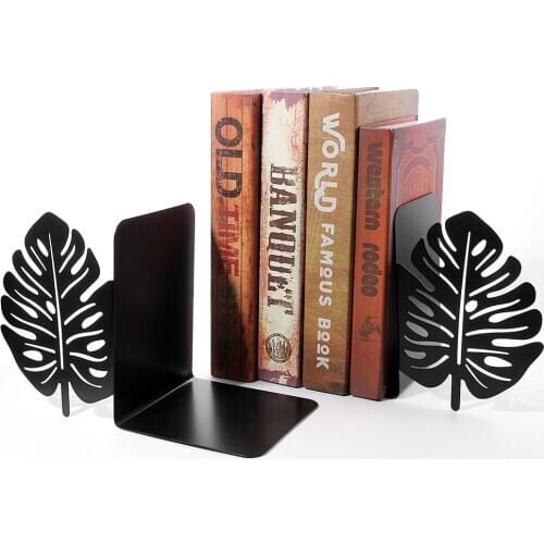 2pcs Plant Monstera Palm Leaves Bookends Non-Slip Bookend Bracket Desktop Office Home Heavy Book End Office Book Stopper