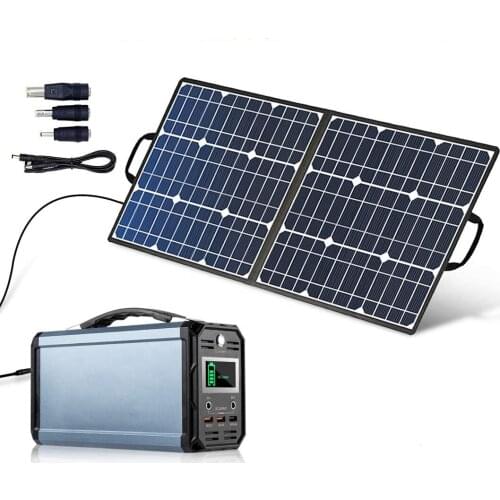 Portable 50W 100W Solar Panel With Power Bank 300W Battery Pack Power Supply Solar Generator For Outdoor Camping Hiking Sport