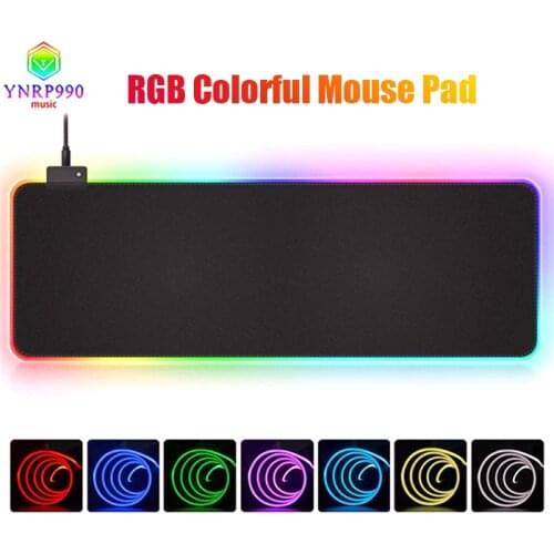 RGB Mouse Pad Gaming Computer Gamer Mousepad Large Game Rubber No-Slip Mouse Mat Big Mause Pad PC Laptop Keyboard Desk Carpet