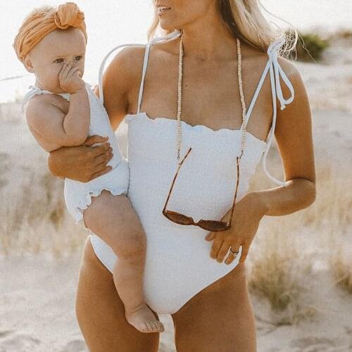 Sexy Swimwear Women High Waist Retro White bodysuit One Piece Monokini Bikini Pleated Bathing Suit Solid Swimsuit Beachwear New