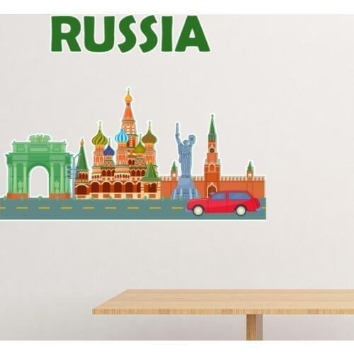 Kremlin Sculpture Russia Graffiti Removable Wall Sticker Art Decals Mural DIY Wallpaper for Room Decal