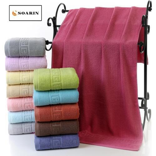 SOARIN Cotton Bath Towel Solid Jacquard Quick Dry Towel Serviettes De Plage Pour Adultes Travel Towel Bath Towels For Adults