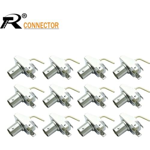 Welding BNC Female Right Angle Adapter Socket 12/50/100pcs PC Board PCB Panel Mount Coaxial RF Connector