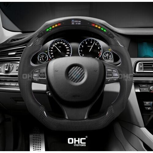 100% Real Carbon Fiber LED Steering Wheel compatible for F10 F12 F01 5 6 7 Series