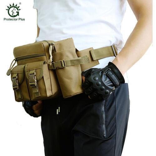 Tactical Military Style Travel Water Bottle Waistbag Fanny Waist Pack 600D Nylon Belt Climb Bags Outdoor Hunting Fishing Pack
