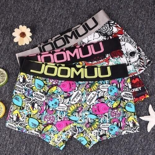 1pcs Women 100% Cotton Cartoon Print Shorts Tomboy Mid-waisted Neutral Underwear Boxer Briefs Knickers Tran Les Lesbian Boyshort