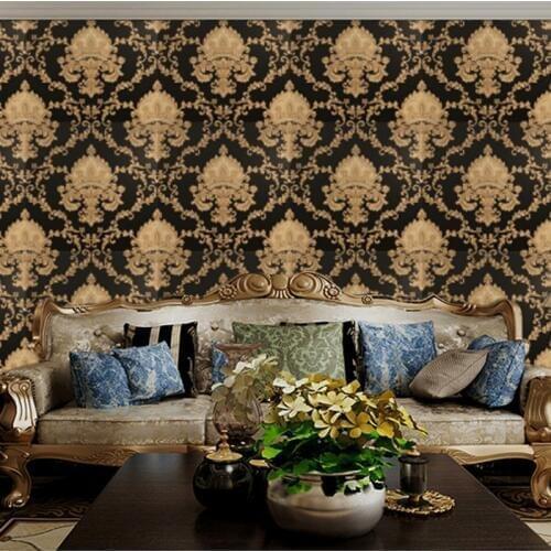 Wellyu Damask wallpaper roll black and white classic home decor TV background wall PVC Vinyl wall paper for papier peint