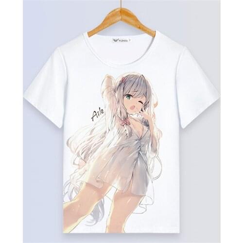 Eromanga sensei Izumi Sagiri Digital Printing Women Kawaii T shirt Tee Shirt Femme Plus Size Short Sleeve Summer Streetwear Tops