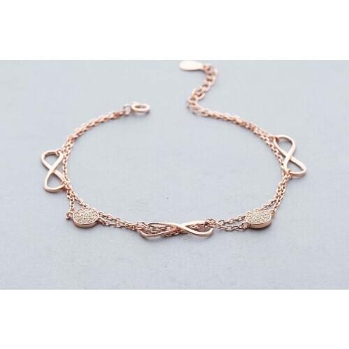 925 Sterling Silver Infinite Charms Bracelets For Women Statement Crystal Rhinestone Chain Bracelet & Bangle Party Gifts