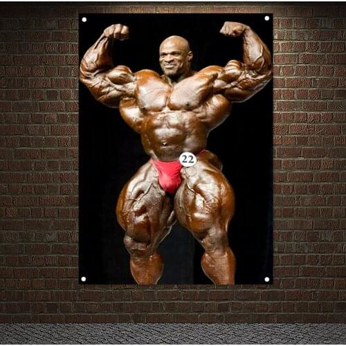 Gym Wallpaper Workout Inspirational Banners Wall Stickers Man Muscular Body Poster Flags Hanging Painting For Room Bedroom Decor