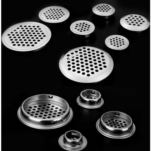 1/2/5/10pcs Stainless Steel Circle Air Vent Grille Cover Wardrobe Cabinet Mesh Hole Ventilation Plugs 19mm 25mm 35mm 53mm