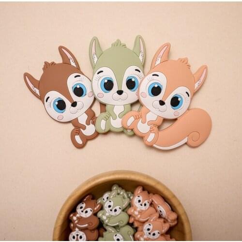 1PCS Baby Teether Cartoon Animal Squirrel Silicone Teether Rodent BPA Food Free Silicone Teeth Nursing Baby Molar Toys Teether