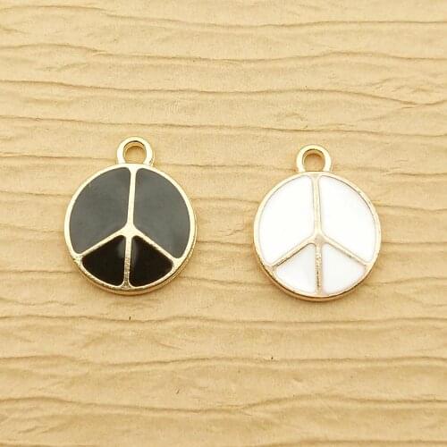 10pcs 11x15mm peace sign charm enamel charm for jewelry making fashion earring pendant necklace charm bracelet charms