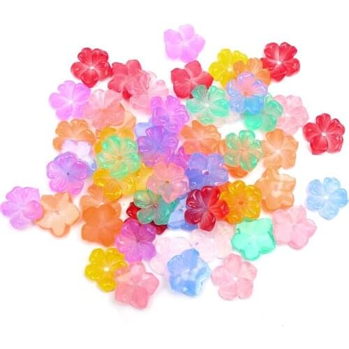 100pcs Mixed Clear Flowers Resin Decoration Craft Flatback Cabochon Embellishments For Scrapbooking Diy Accessories