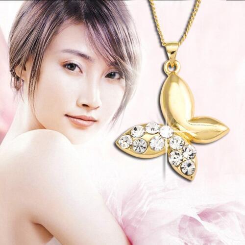 2020 New Fashion Choker Gold Crystal Choker Alloy Rhinestone Butterfly Pendant Necklaces For Women Jewelry Accessories T1318