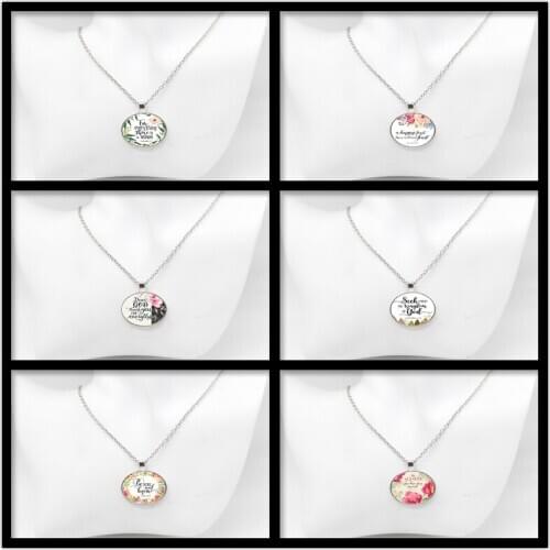 2020 NEW Dear God Thank You for Everything Bible Verses Nursery Verse Necklace Fashion Jewelry Religion Pendant Christian