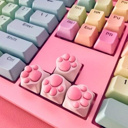 2021 Personality ABS Silicone Kitty Paw Artisan Cat Paws Pad Mechanical Keyboard KeyCaps for Cherry MX Switches