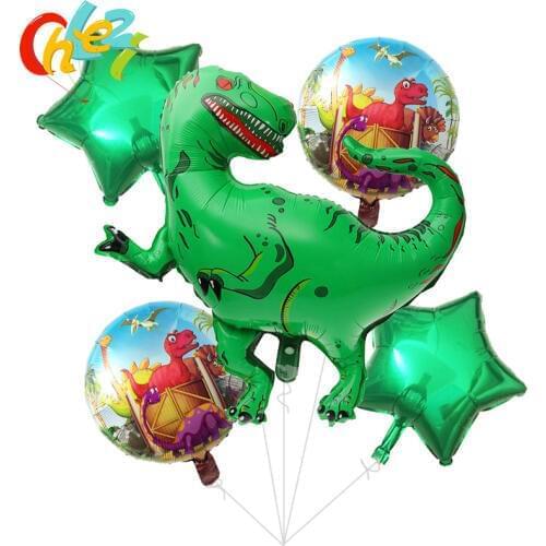 5pcs Large Dinosaur foil balloon boy Girl animal balloons dinosaur birthday Wedding party jurassic world decorations balloon