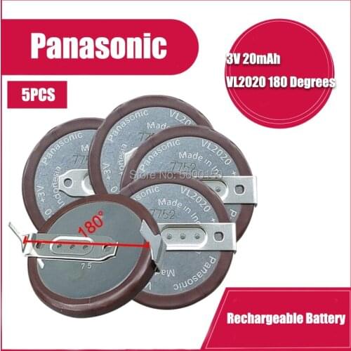 5PCS/LOT Panasonic VL2020 2020 lithium battery With Legs 180 degrees for BMW car key