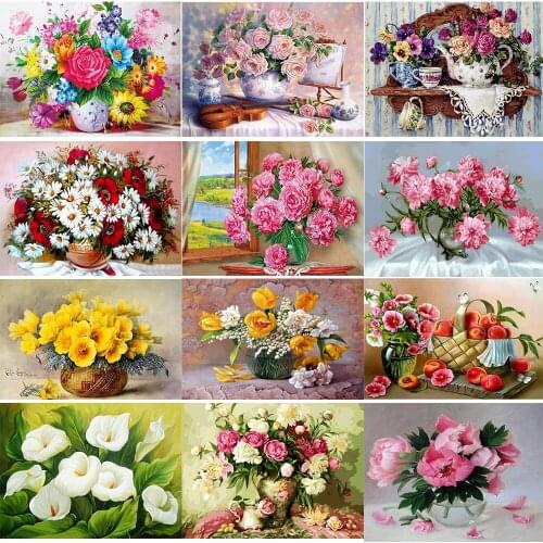 5D DIY Landscape Diamond Painting Sunflower Flower Art Square/Round Rhinestone Inlaid Embroidery Mosaic Artist Home Decoration