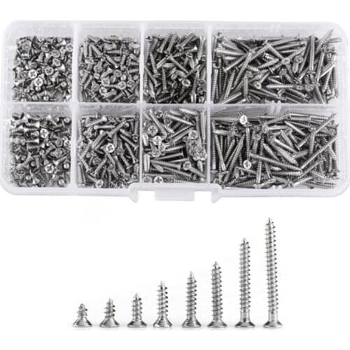 800Pcs Stainless Steel Self Tapping Screw Assortment Kit Lock Nut Wood Thread Nail Screw Sets M2
