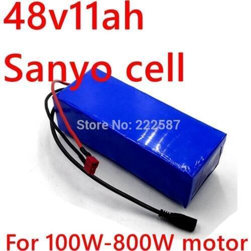 48V 11AH with SANYO cell for 500W 750W electric bike battery 48V 10ah lithium battery motor tricycle with charger with PVC case