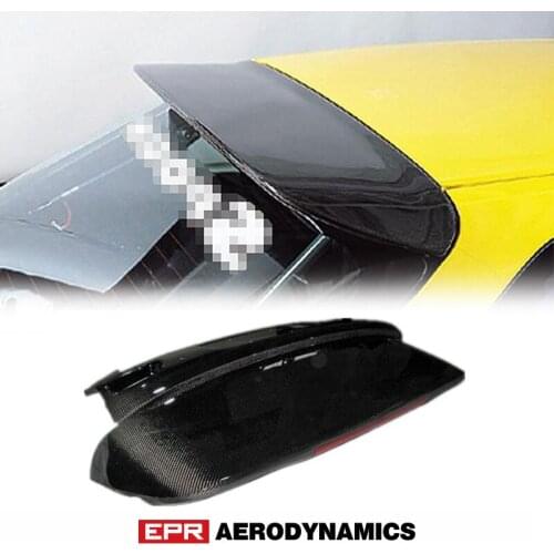 Car Accessorie For Honda EK Civic Type-R SPON Duckbill Carbon Fiber Spoiler Glossy Finish Rear Wing Trunk Kit(with brake lights)