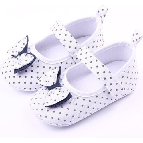 Summer Baby Girls First Walkers Toddler Baby Kids Bowknot Polka Dot Soft Anti-Slip Baby Walking Shoes Prewalker Girls Sneaker