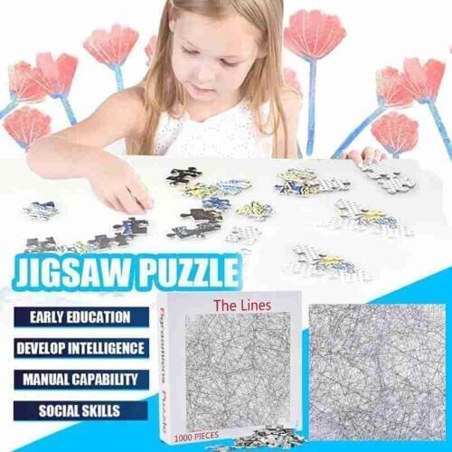 Black and White Simple Fashion Challenge Line Puzzle Creative Toy Wooden Puzzle Exercise Patience Caring Concentration