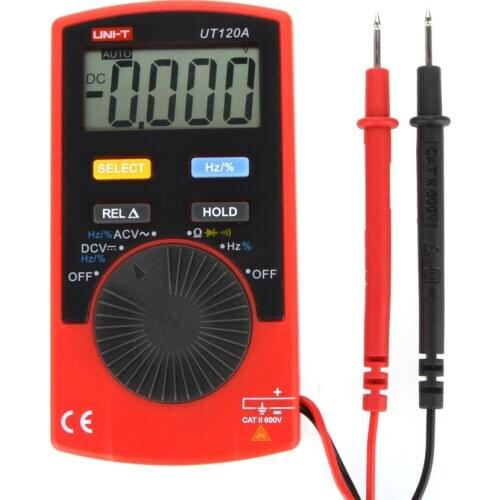 UNI-T UT120A Pocket Size Type Digital Multimeters 4000 Count Display Auto Range Continuity Buzzer DC Voltage Meters Testers