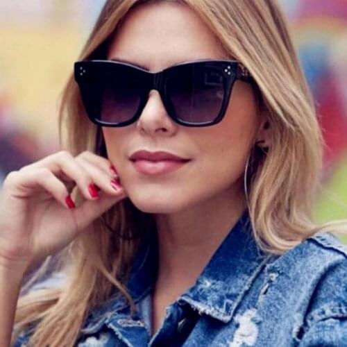 HKNA 2021 Square Retro Sunglasses Women Luxury Brand Glasses For Women/Men Vintage Eyeglasses Women Mirror Oculos De Sol Gafas