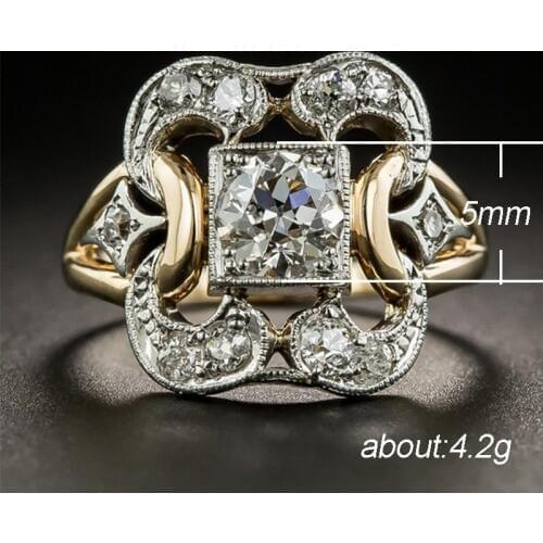 KAMAF 2pcs/pack 2019 new retro fashion openwork carved zircon ring ladies as girlfriend gift high quality jewelry