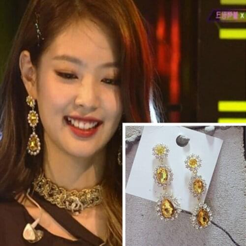 KSeo Yea Ji IU Lee Ji Eun Shiny Crystal Long Tassel Earrings Women Wedding Elegant Rhinestone Dangle Streamlined Earrings Gifts