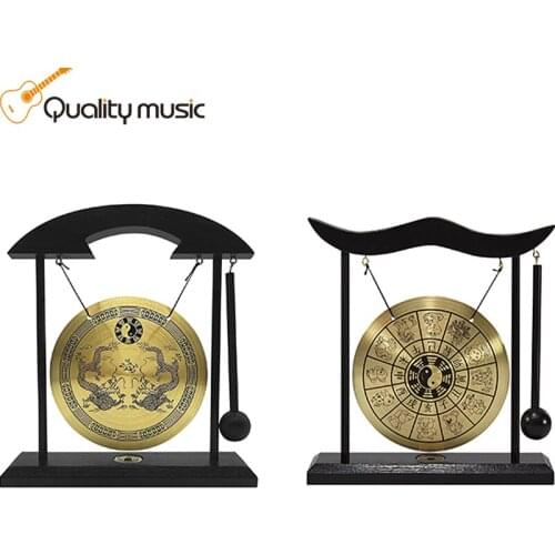 Mini Desktop Gong Table Wind Chime Percussion Instruments with Mallet for Home Decor Housewarming Gift