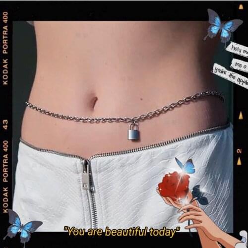 2021 New Fashionable Alloy Lock Necklace Pendant Sexy Waist Chain for Woman Sexy Necklace for Woman Jewelry Wholesale Pendant