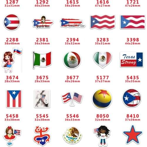 2020 new arrival Free shipping 30 pcs/package printed resin planar flat-back resins for Hair Bow Decoration PR1287