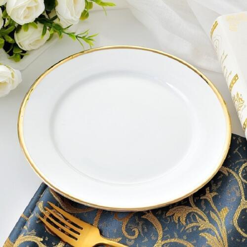 Christmas decorations for home Nordic Simple Plate Western Plate Gold and Silver Side Flat Steak Plate European Round Plate