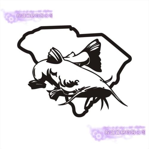 Fishing Sticker Car Fish Catfish Decal Angling Hooks Tackle Shop Posters Vinyl Wall Decals Hunter Decor Mural Sticker
