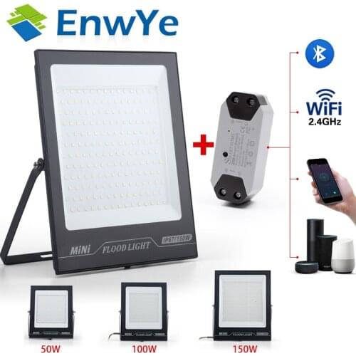 LED FloodLight IP67 Waterproof 50W 100W 150W Outdoor Lighting Spotlight Wall Flood Lights+DIY tuya WiFi Smart Switch